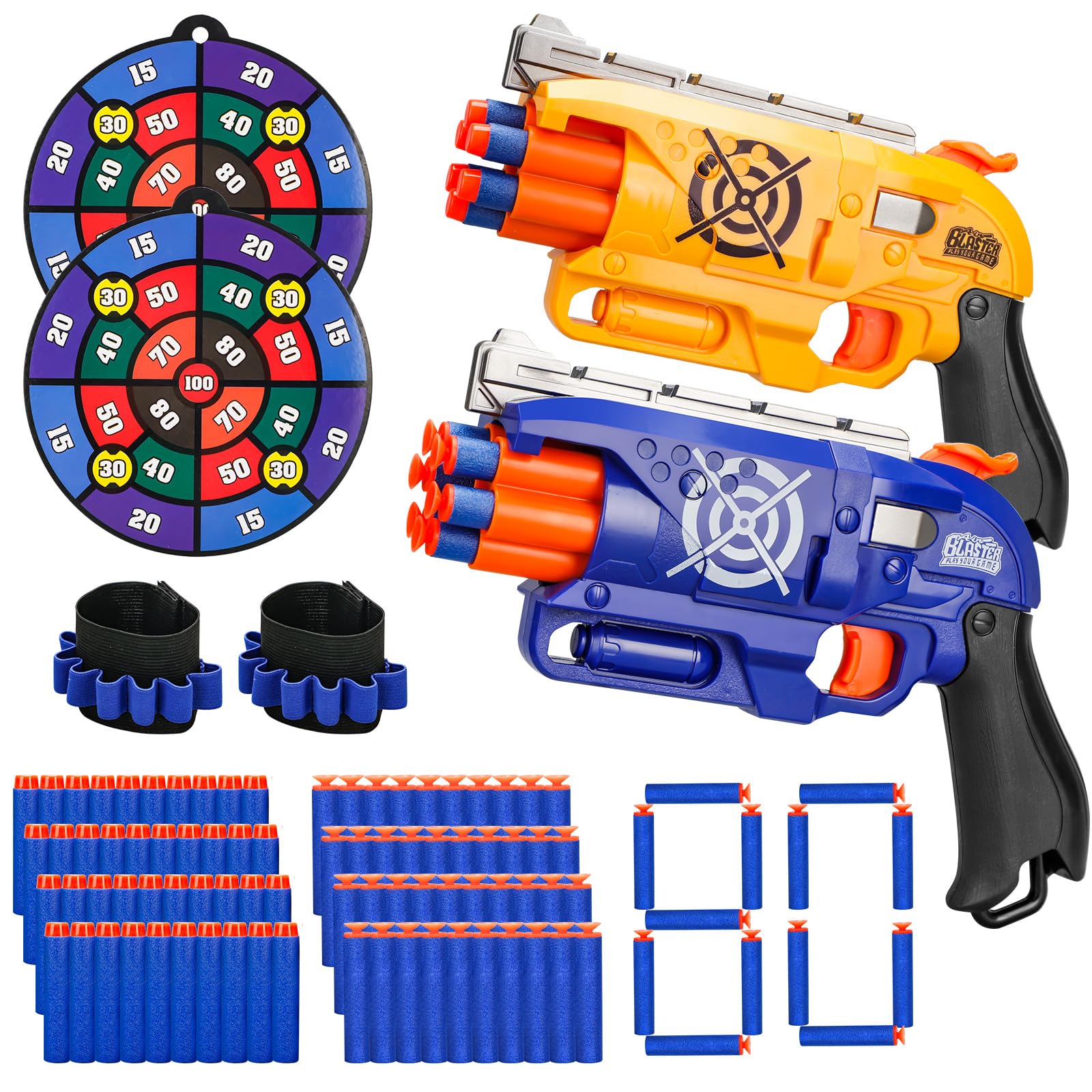 BBnote orange 2-pack blaster guns with safe foam darts for kids