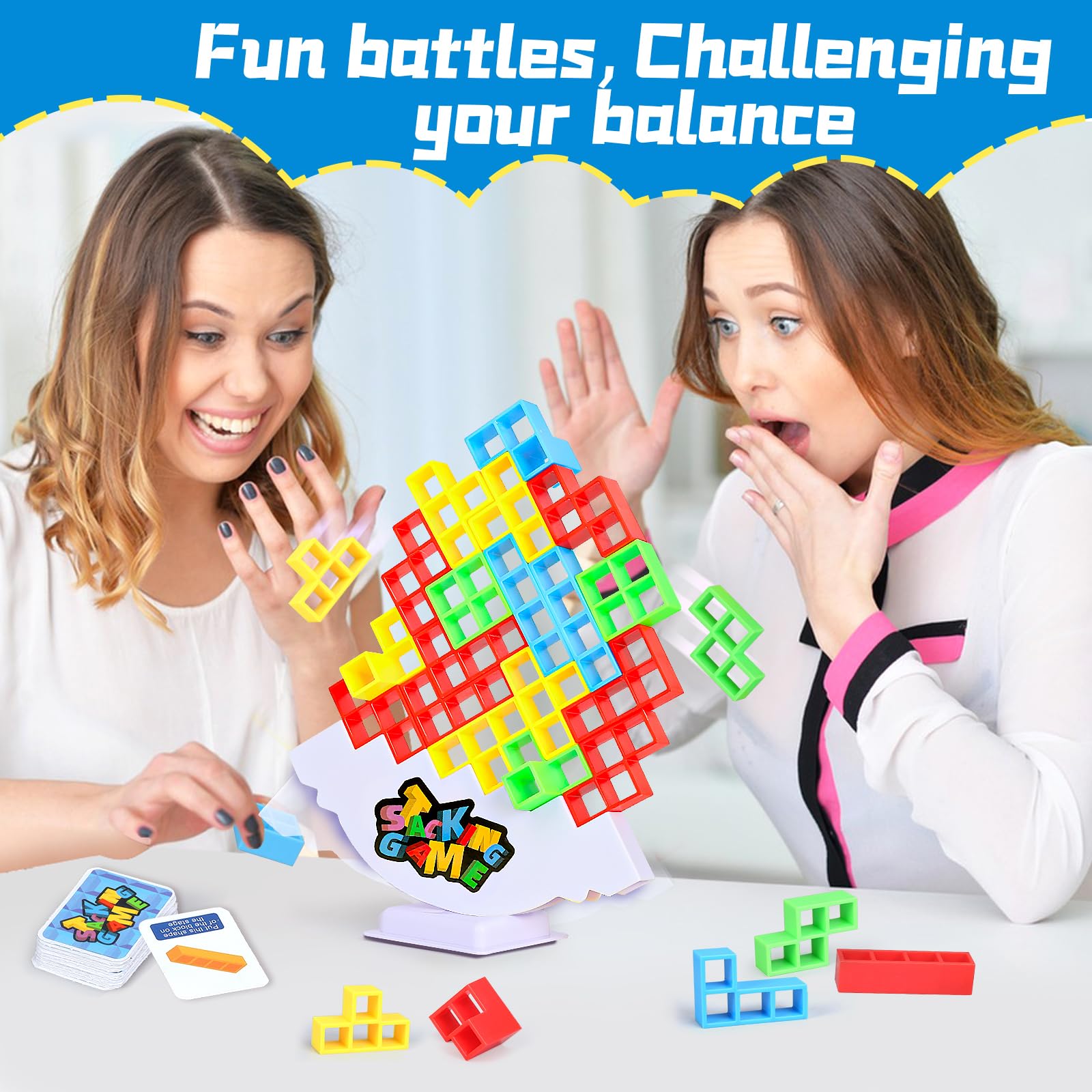 BBnote 64PCS Stack Game travel-case makes games portable for trips.