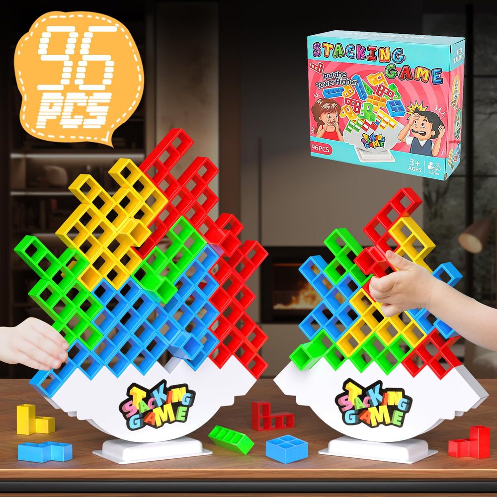 BBnote 96pcs Stack Game package - ideal for family game night and quick setup.