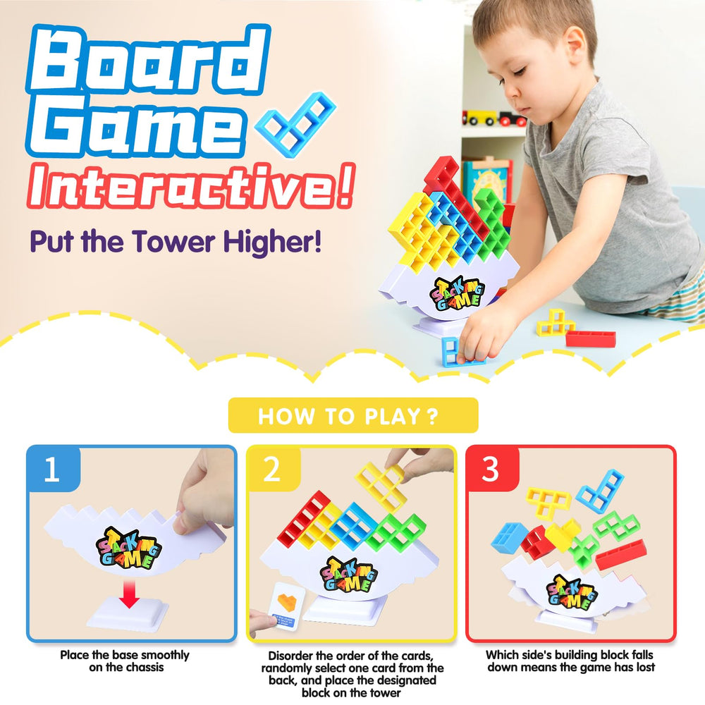 BBnote 96pcs Stack Game travel setup - ready-to-play on any table.