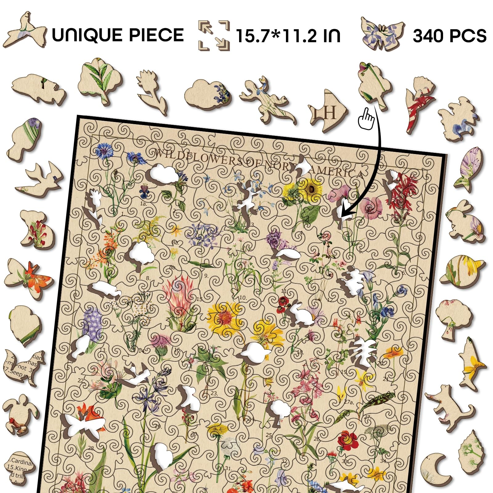 BBOLDIN 340-piece wooden puzzle assembly highlighting a satisfying, focused leisure activity.