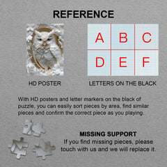 BBOLDIN 3D Owl Puzzle backing letters aid assembly and reduce confusion