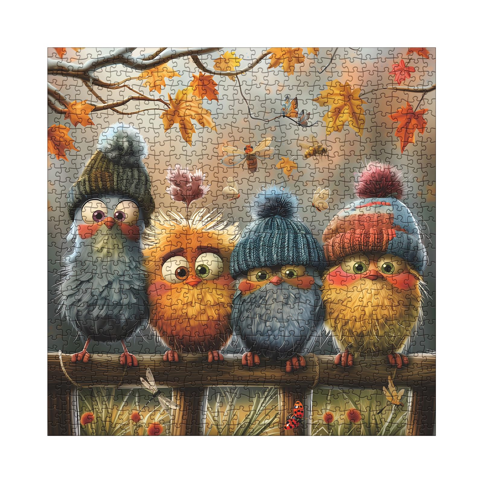 BBOLDIN Autumn Bird puzzle pieces spread on table invite relaxed, focused downtime.