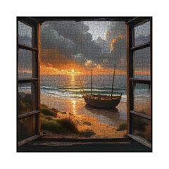BBOLDIN Beach Sunset 1000-piece puzzle, sturdy pieces designed for smooth interlock.