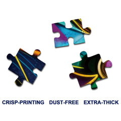 BBOLDIN Colorful Cats Puzzle close-up pieces highlight crisp printing and precise fit.