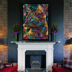BBOLDIN Colorful Cats Puzzle finished artwork ready to hang as decor.