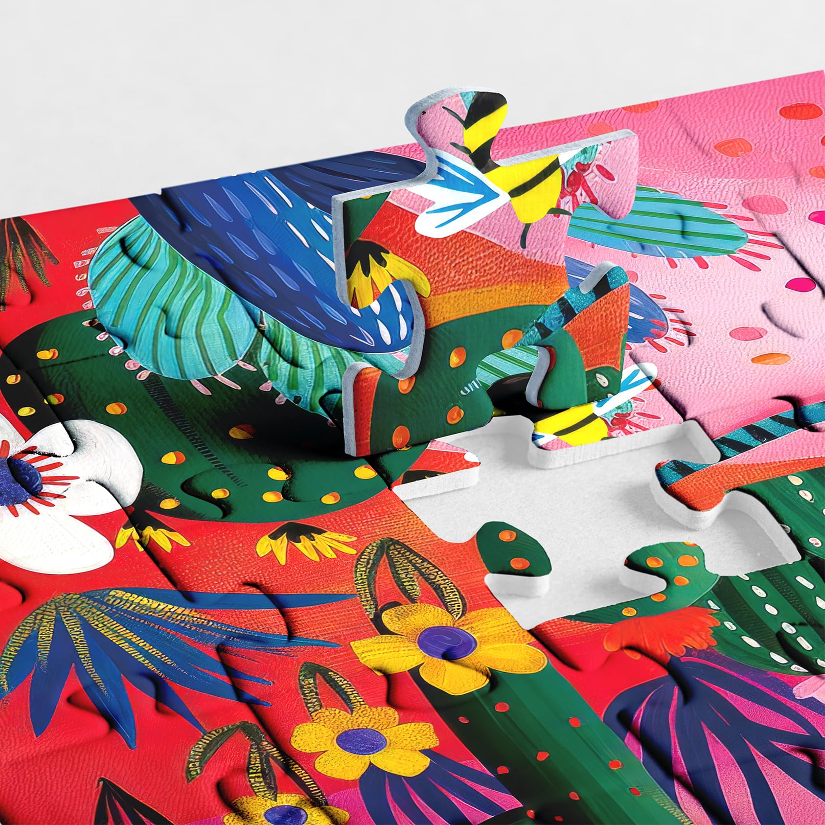 BBOLDIN desert vibrance describes vivid pinks oranges greens for an artful, uplifting scene.