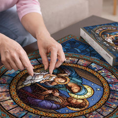 BBOLDIN detailed Christian art nativity highlights vibrant colors and symmetry.