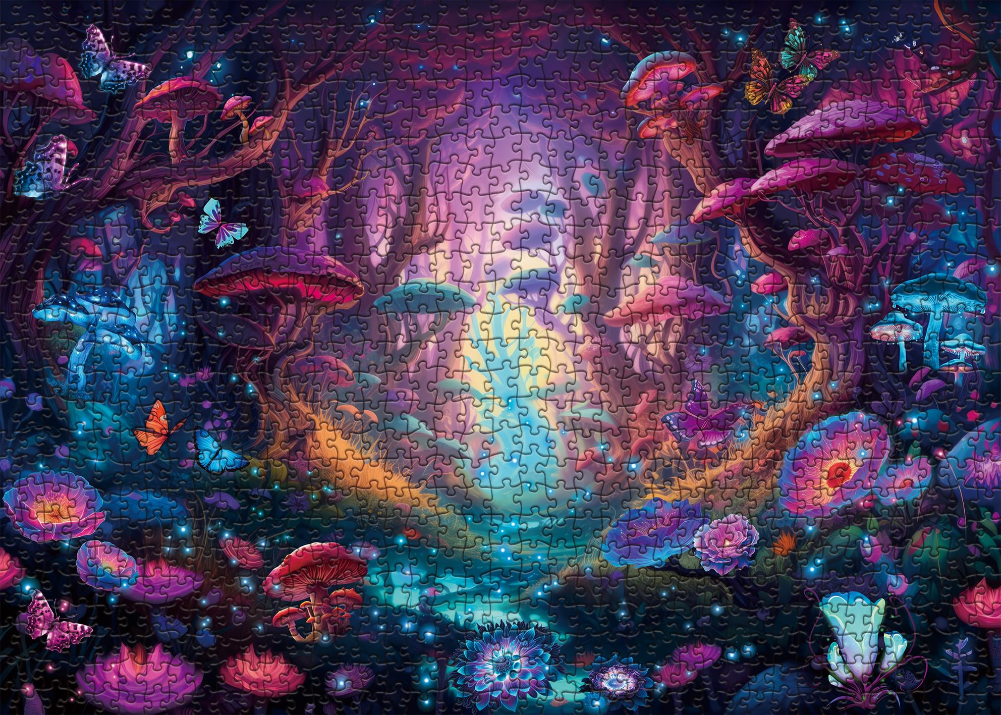 BBOLDIN glow art mushroom butterfly detail enhances mystic ambience during night puzzle sessions