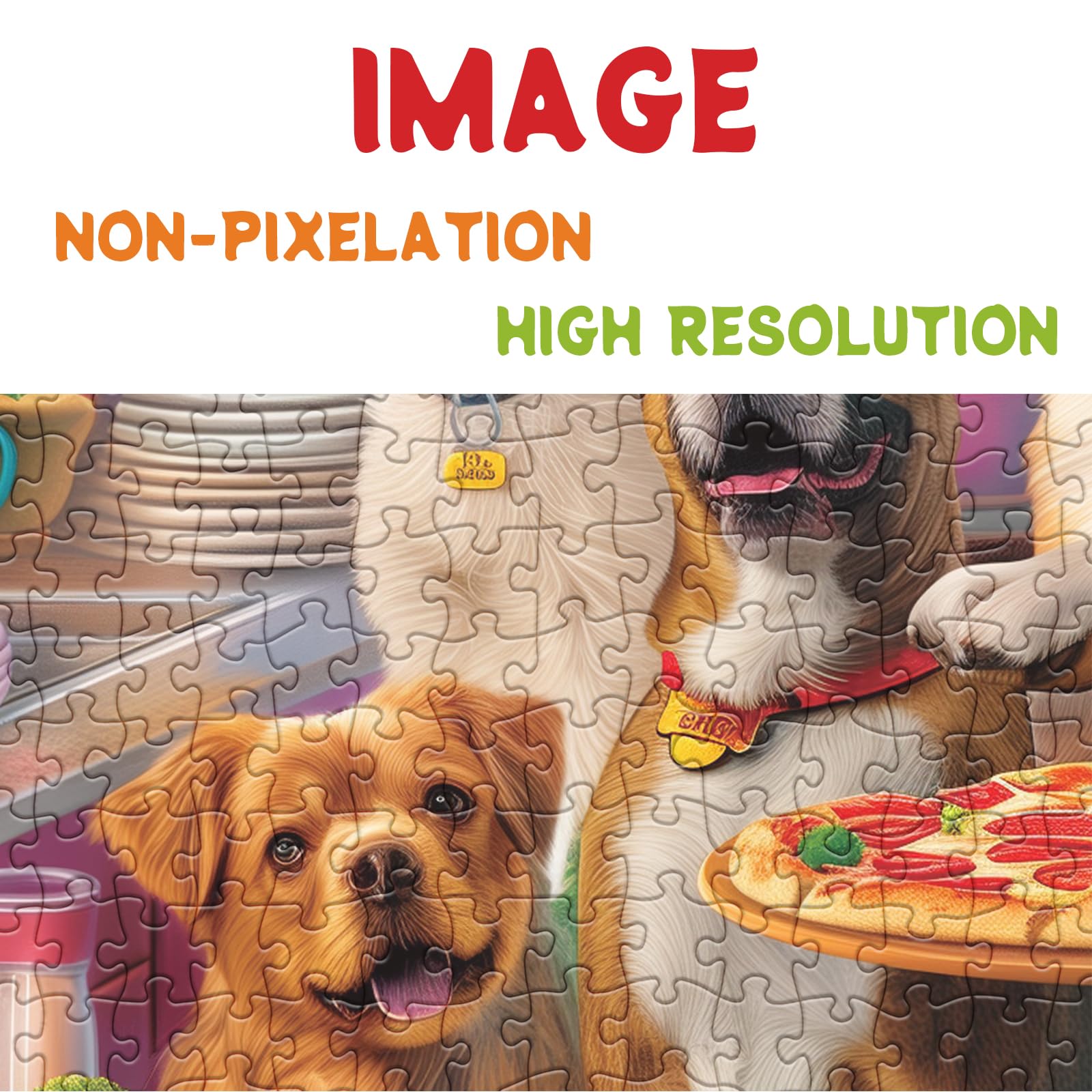 BBOLDIN Kitchen dogs pizza scene highlights playful chefs at work.