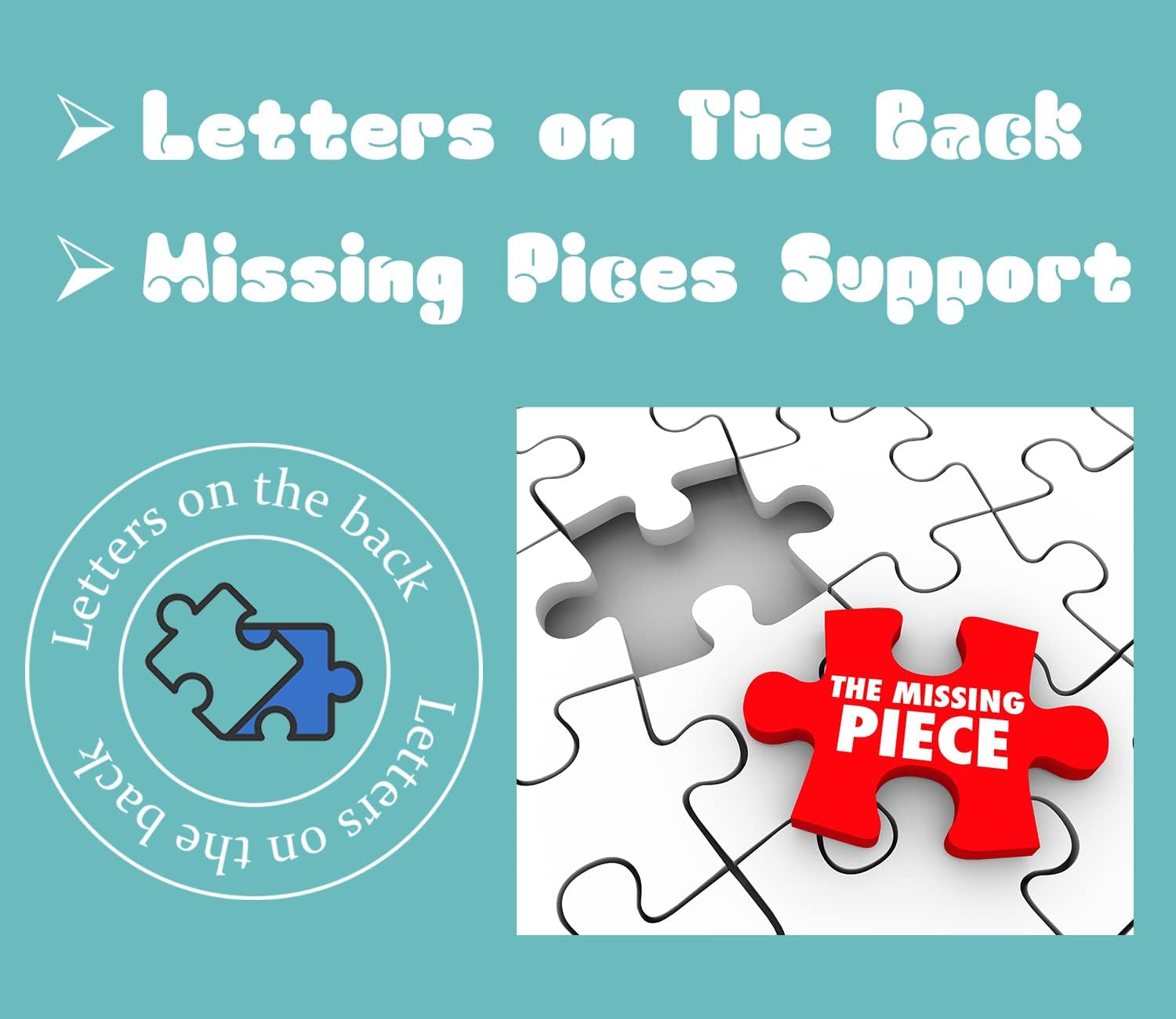 BBOLDIN missing-piece support ensures help if a piece is lost during solving.