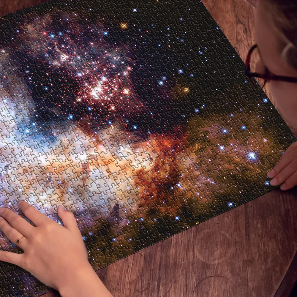 BBOLDIN Space Puzzle assembly progress with pieces coming together for focus