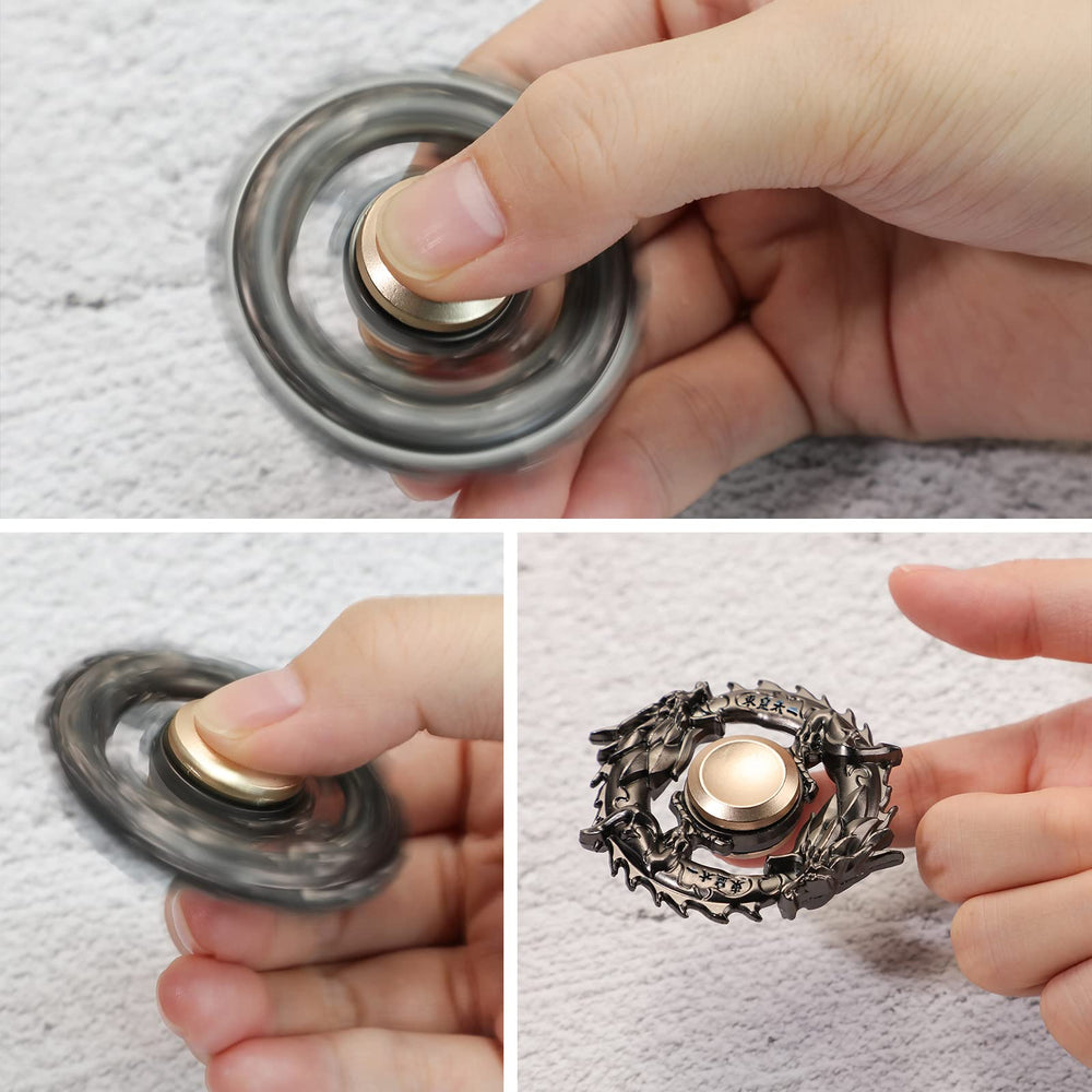 BBTO dragon fidget spinner, close-up metal detail, durable and long-lasting