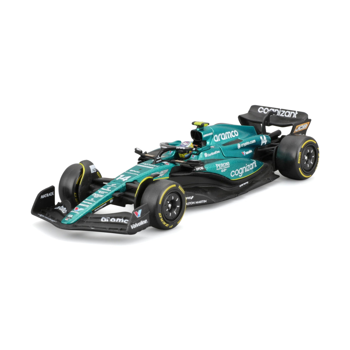 BBURAGO 1:43 Aston Martin AMR23 front view highlights true-to-scale detail for display