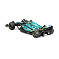 BBURAGO 1:43 Aston Martin AMR23 side profile emphasizes elegant silhouette and proportions