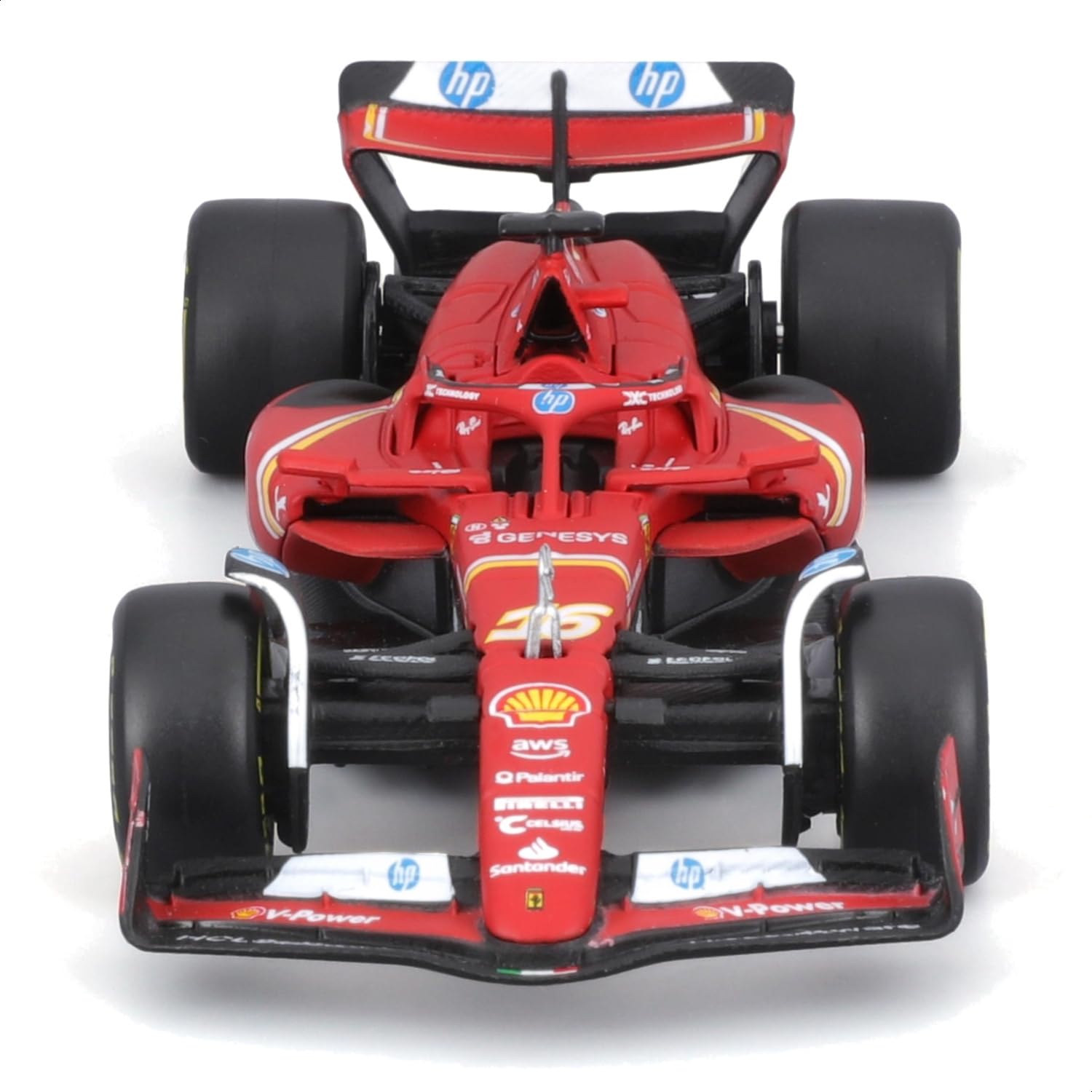 Bburago Ferrari SF-24 2024 wheel set captures subtle tire tread and spoke detail.