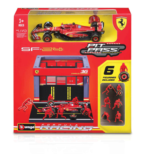 Bburago SF-24 die-cast detail highlighting authentic racing aesthetics.