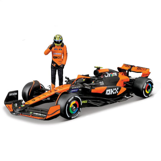 Bburago McLaren MCL38 1:24 front view with showy details for display