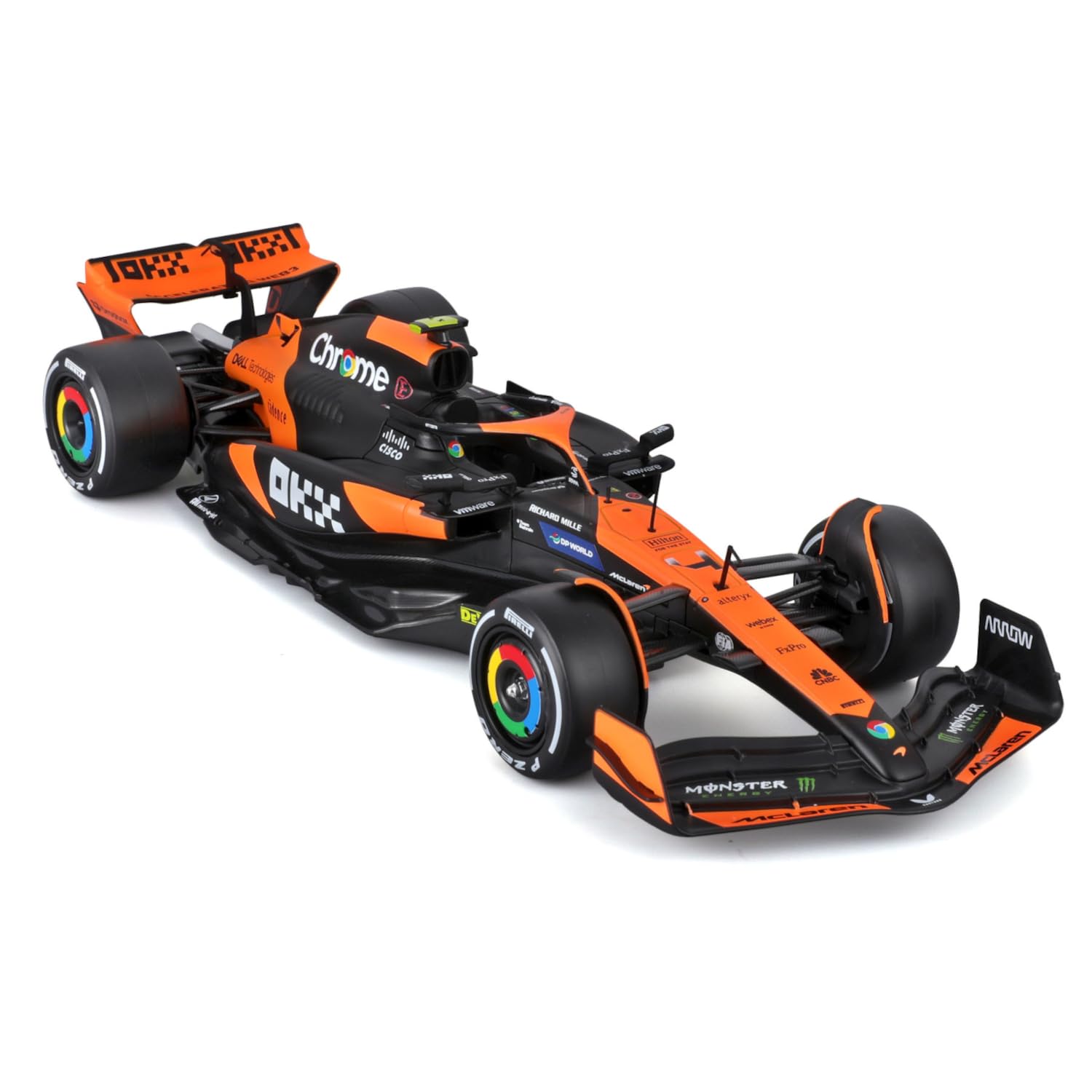 Bburago McLaren MCL38 1:24 rear view highlighting branding