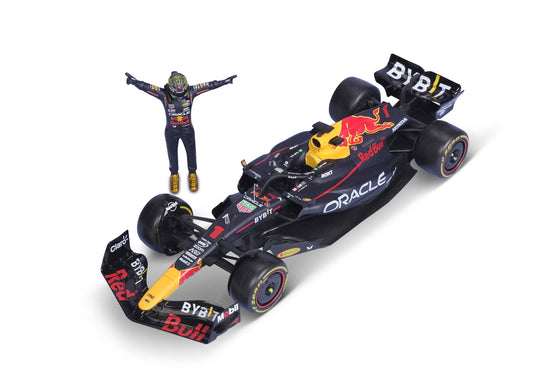 Bburago RB19 with Verstappen #1 figure for desk display.