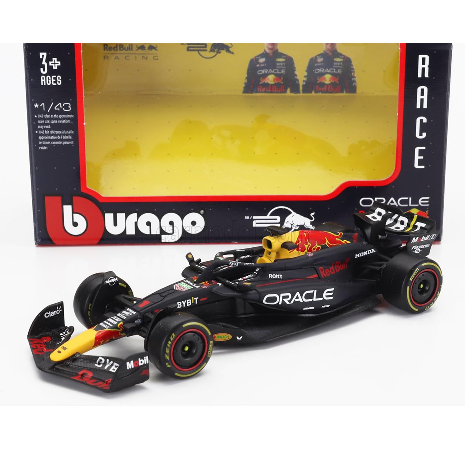 BBurago Red Bull RB20 1:43 front detail highlights crisp decals and proportions