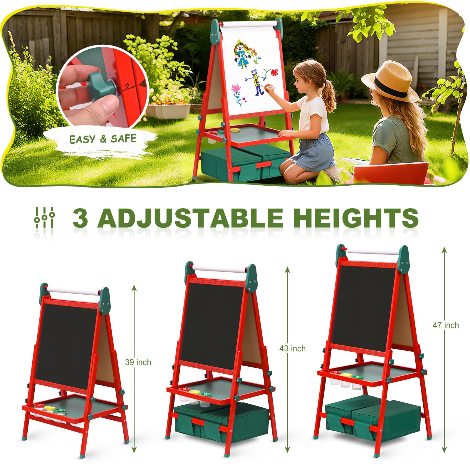 BBV Kids Easel with paper roll ready for continuous drawing sessions