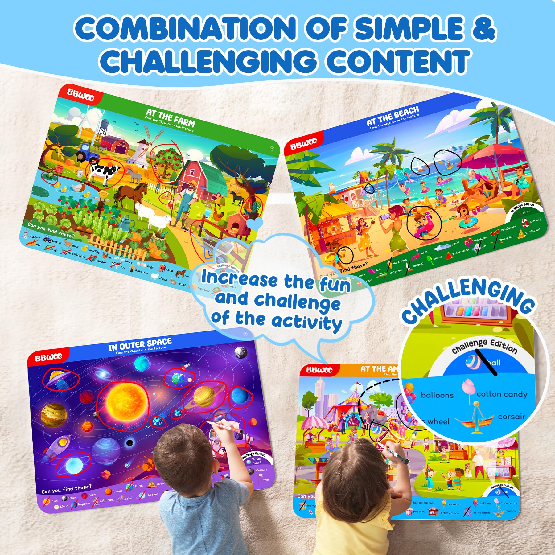 BBWOO 16-project activity mats deliver varied challenges for curious minds.