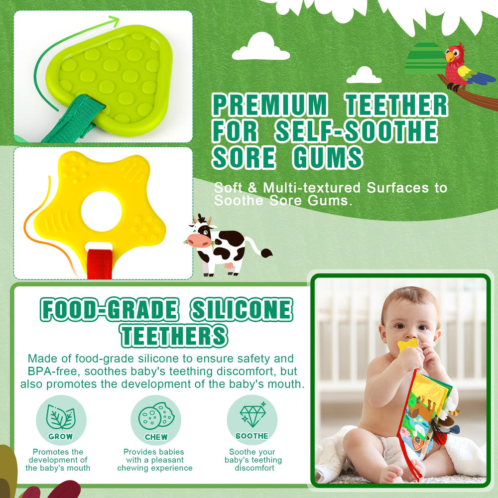 BBWOO BPA-free teether surface soothes gums during teething