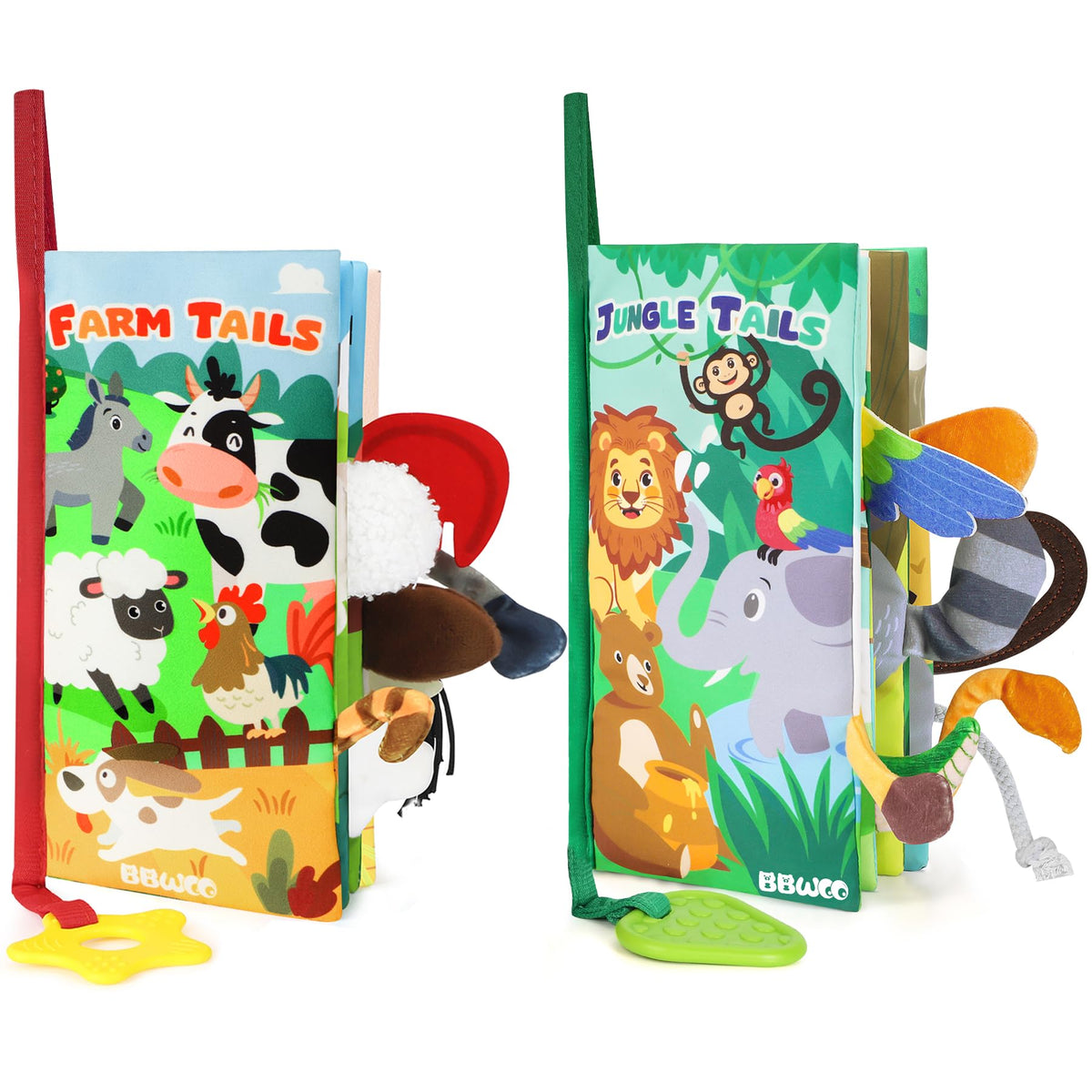 BBWOO soft baby book cover with vibrant colors enhances early visual interest