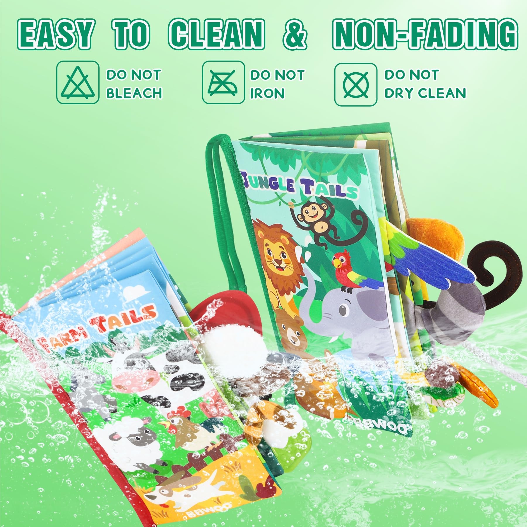 BBWOO washable fabric keeps the book fresh after messy adventures