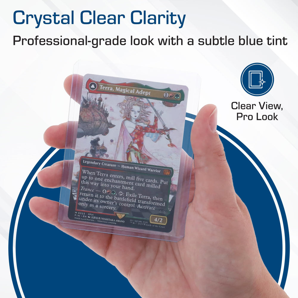 BCW 3x4 toploader protects autographs and prized cards with rigid plastic.