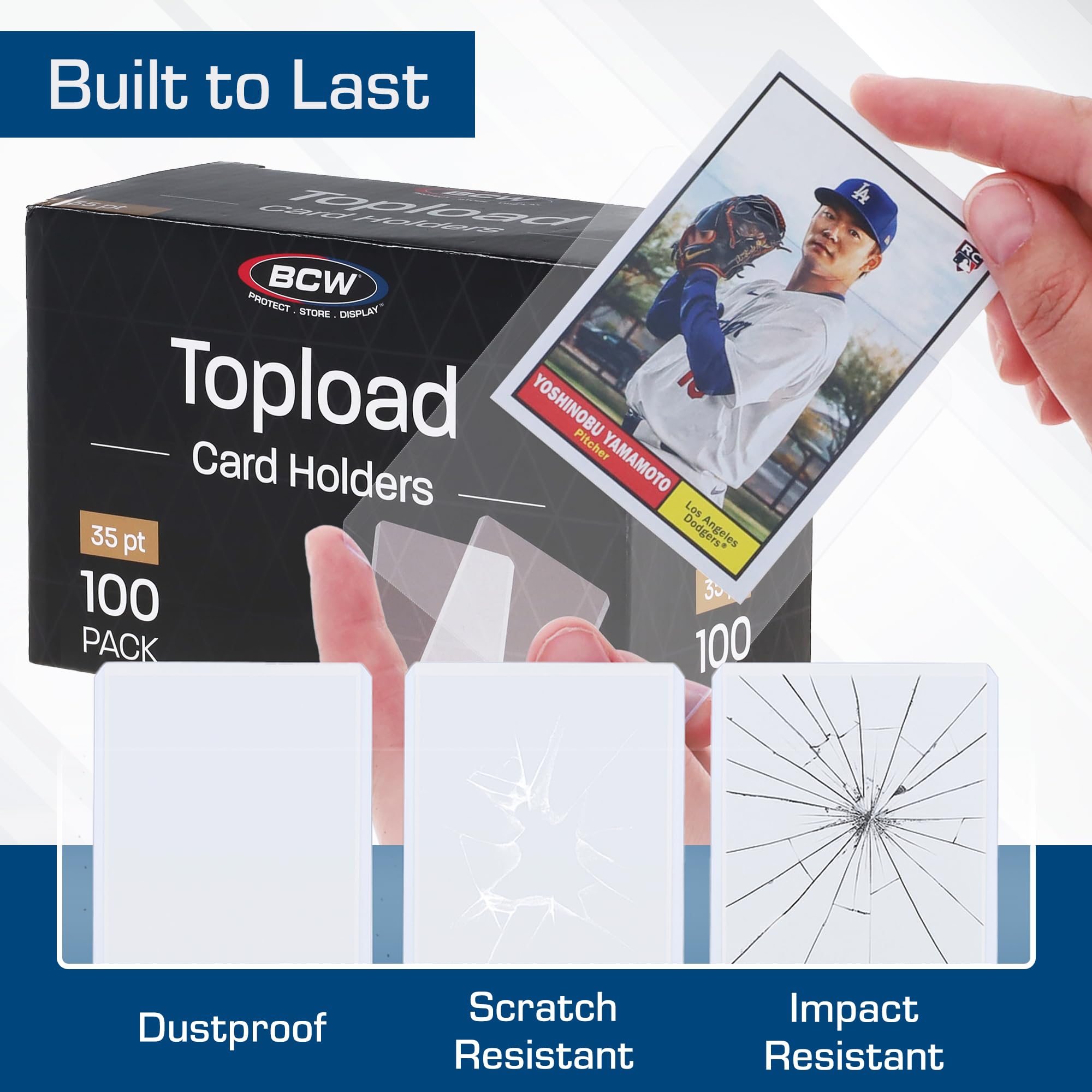 BCW 3x4 toploader helps storage and display of card collections safely.