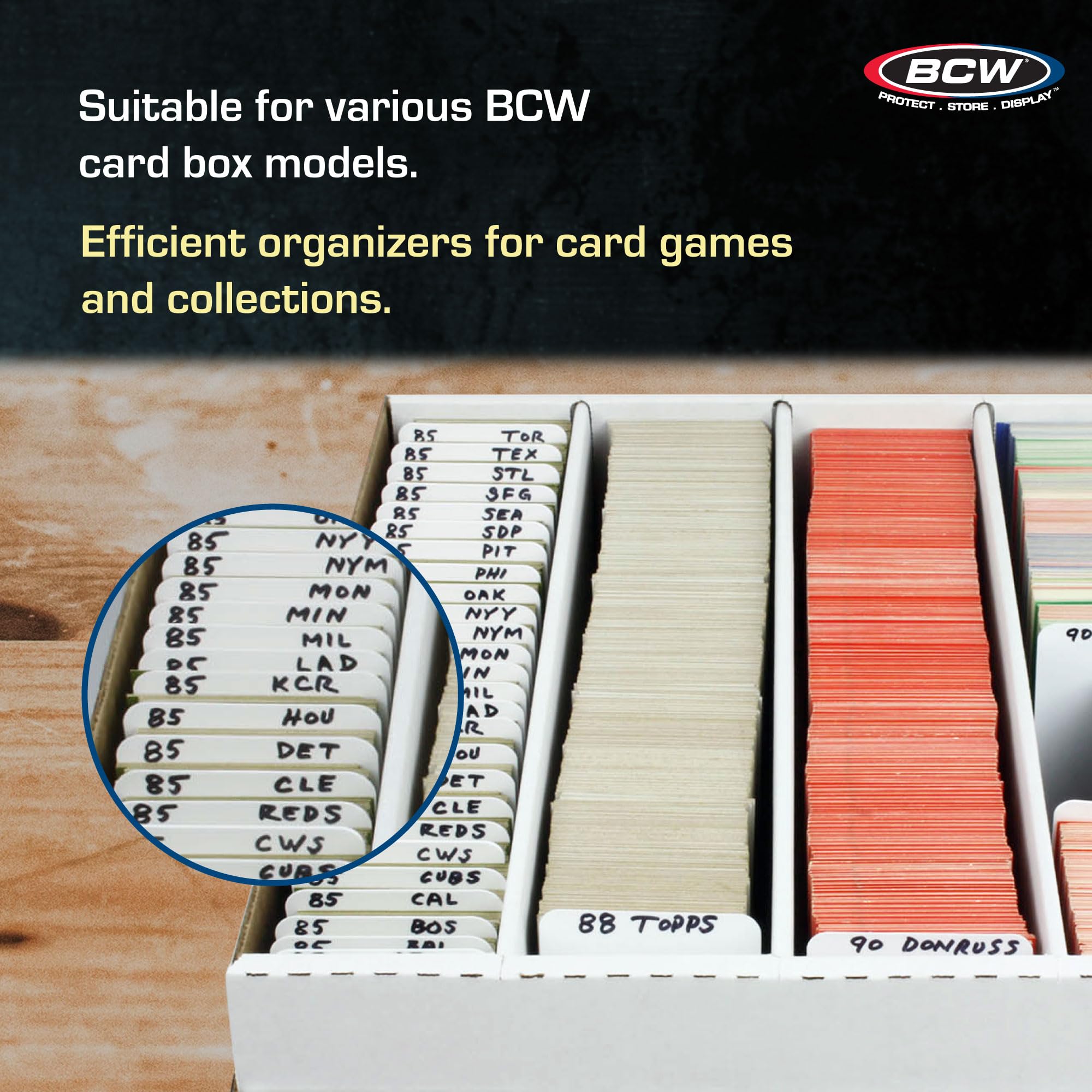 BCW 50 pack trading card dividers keep your collection organized at a glance