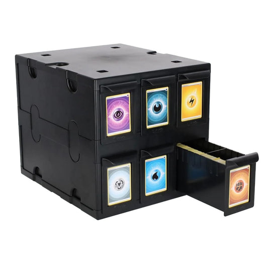 BCW 6 Drawer Card Catalog in black, front view for organized card storage.