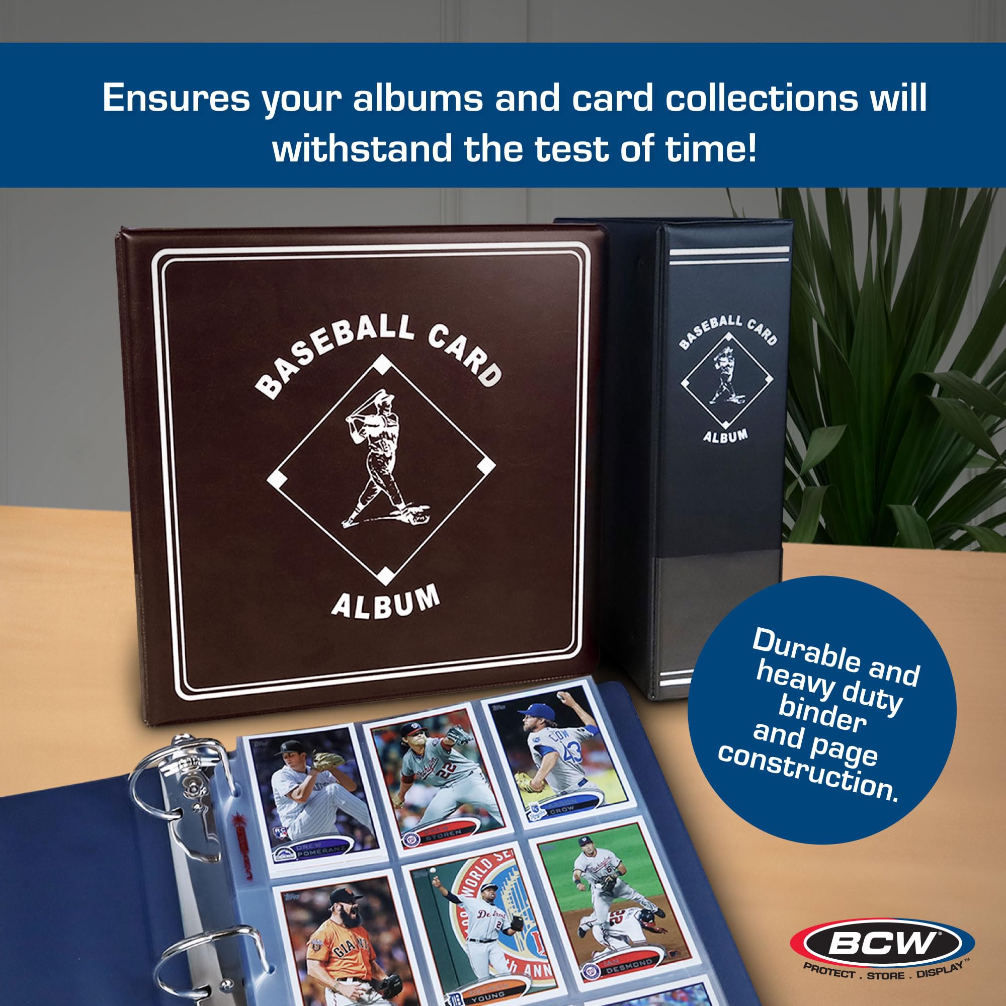 BCW Baseball 3\" Album blue organization-friendly design keeps cards accessible.