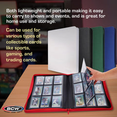 BCW black leatherette cover with stitching adds professional appearance and durability.
