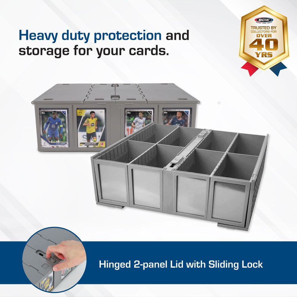 BCW Collectible Card Bin dual hinged lids enable easy access