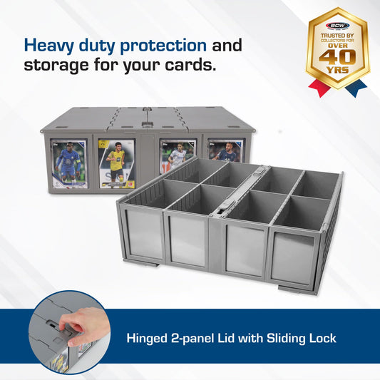 BCW Collectible Card Bin dual hinged lids enable easy access