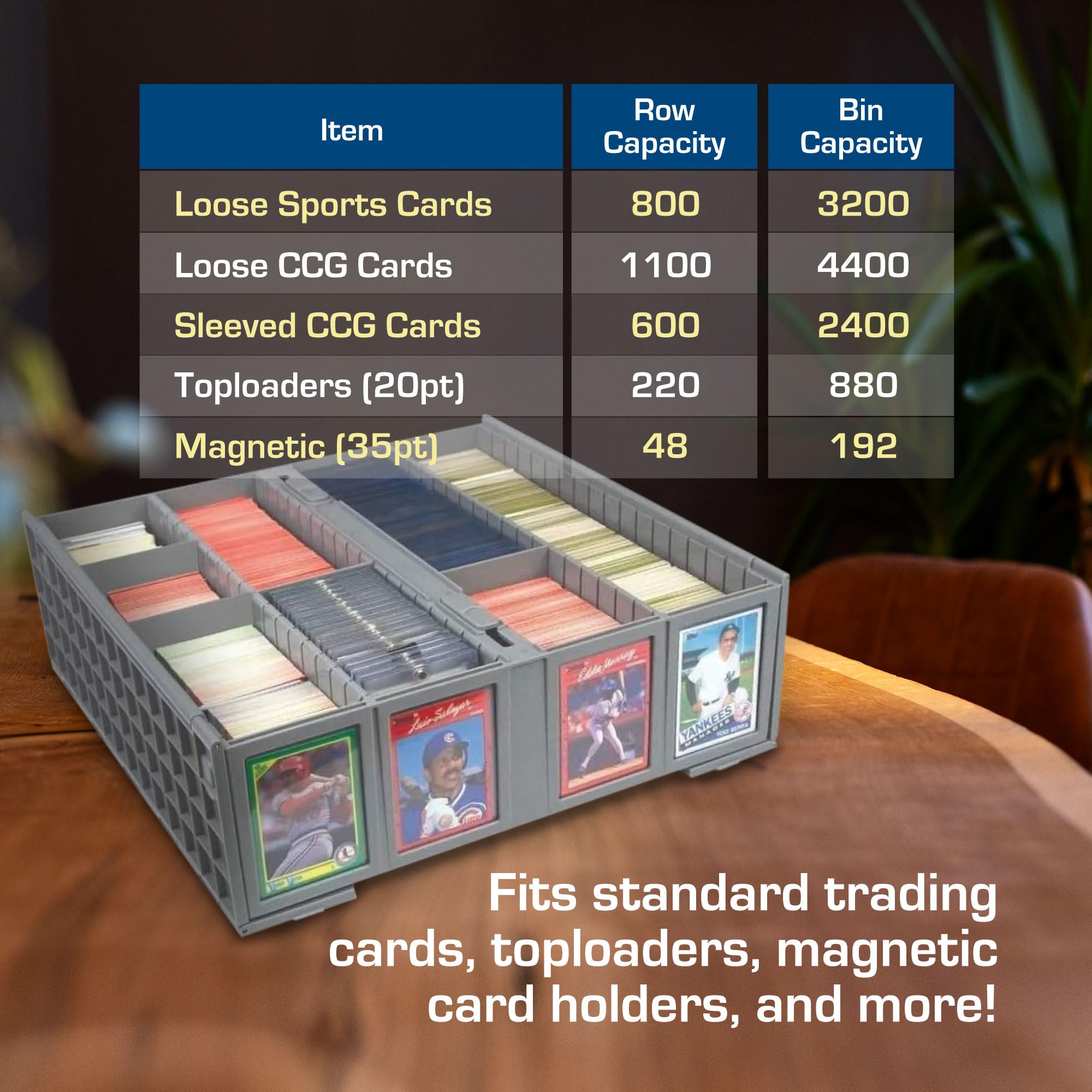 Exterior slots let you label contents quickly