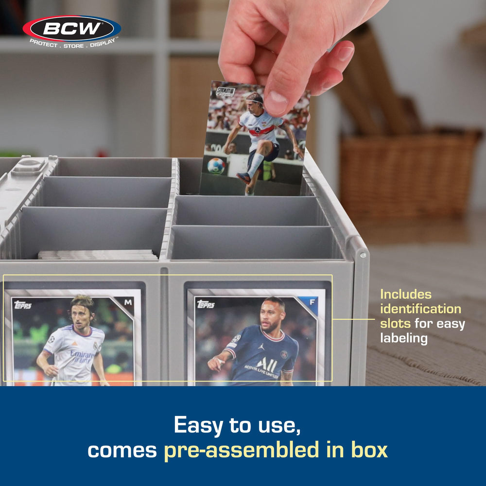 Rows with partitions in BCW card bin enable flexible organization