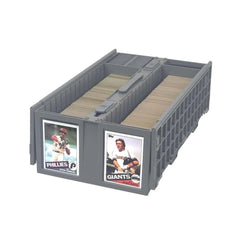 BCW Collectible Card Bin gray side view showing organized storage capacity