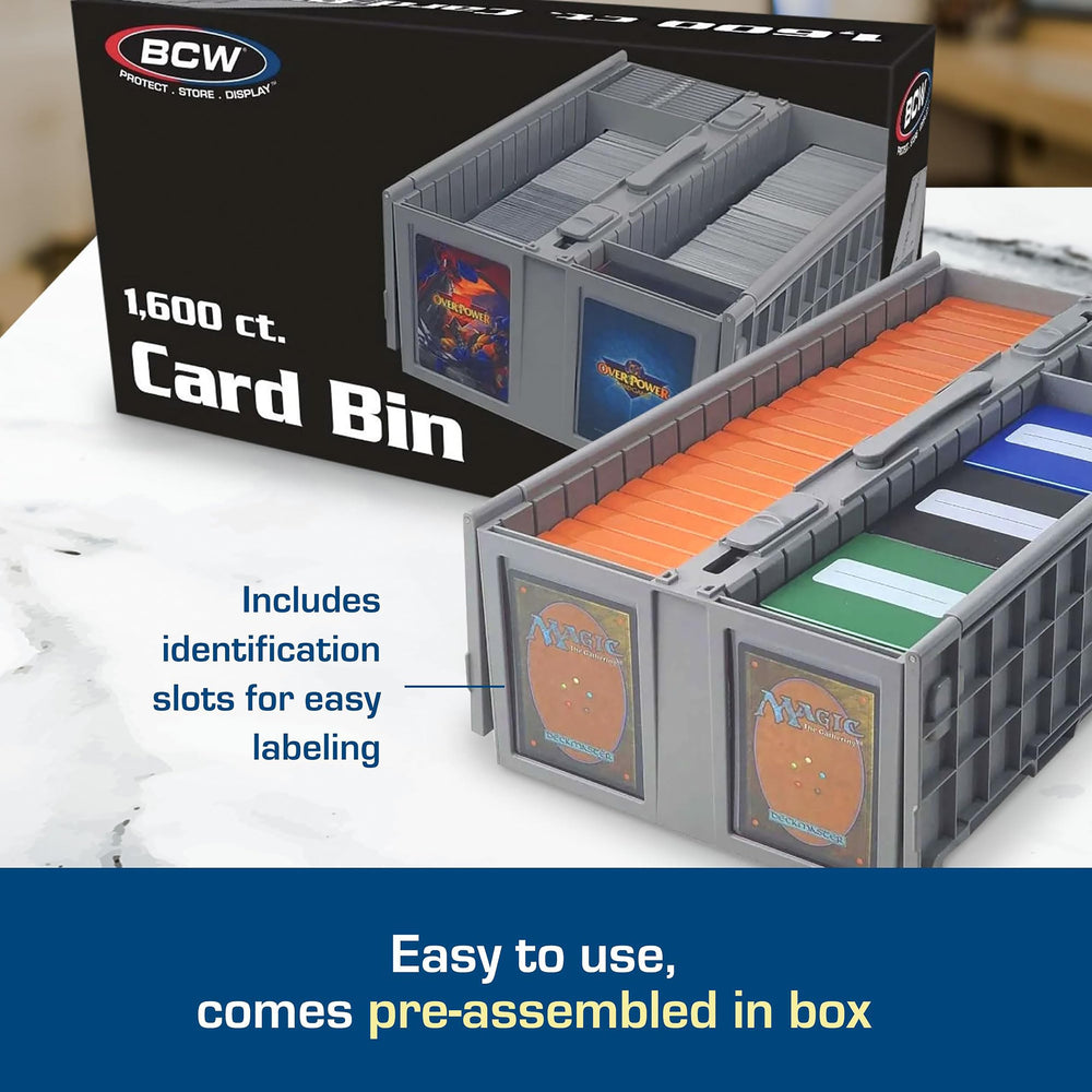 Stacked BCW bins illustrating space-saving expandable storage