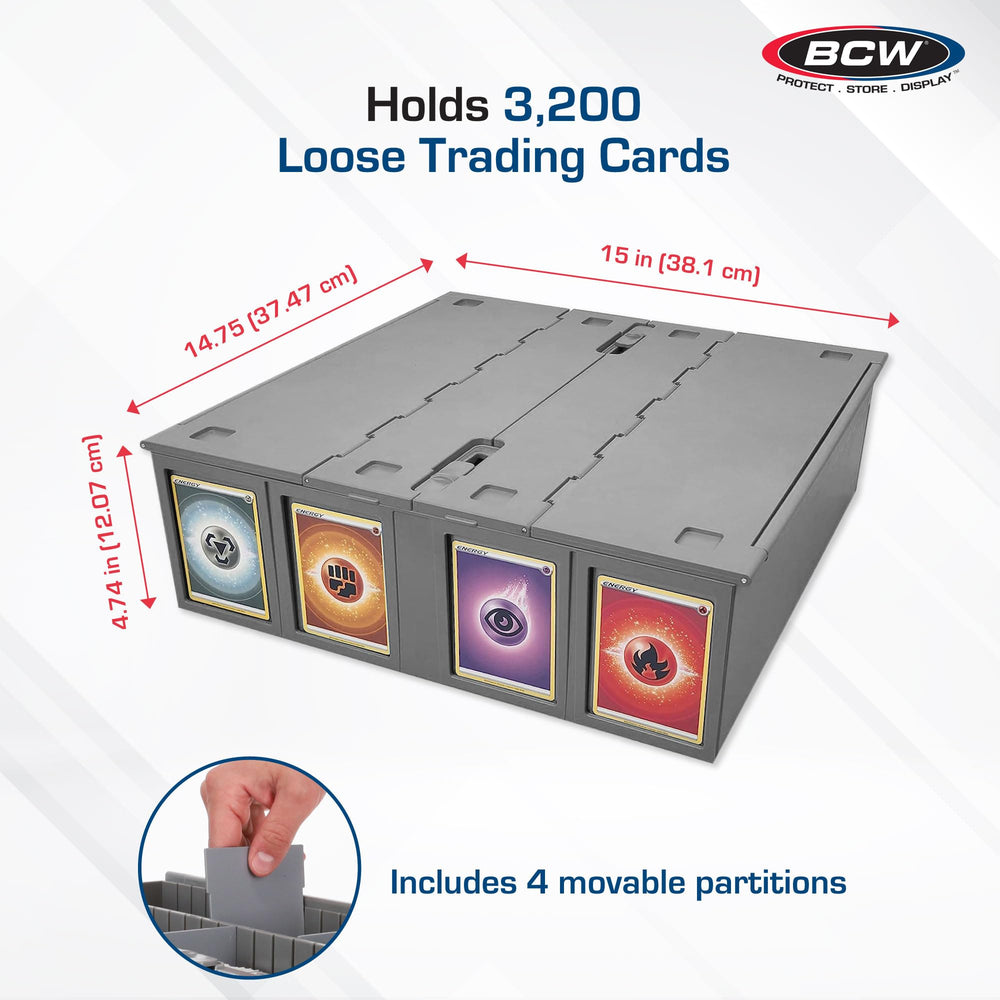 Stackable BCW bin demonstrates secure stacking for space efficiency