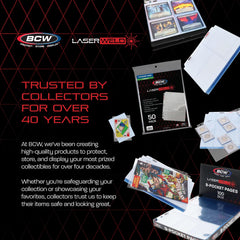 BCW LaserWeld 9-Pocket Pages compact solution for Pokemon, MTG, and baseball cards.