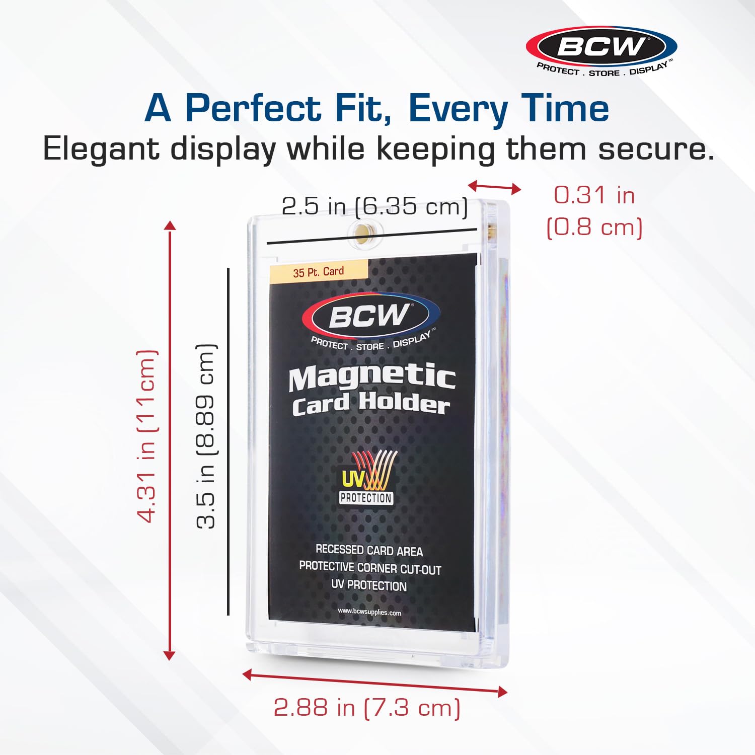 BCW magnetic gold closure keeps cards securely stored and easy to open
