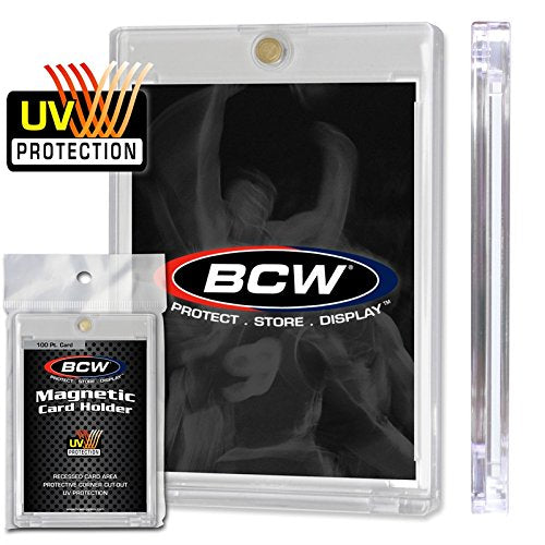 BCW Magnetic Card Holder with secure gold magnet closure for quick access
