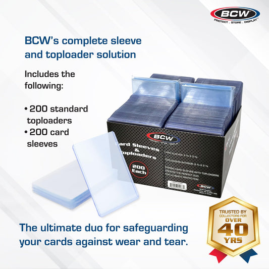 BCW penny sleeve crystal-clear close-up emphasizes archival-safe, scratch-free protection.
