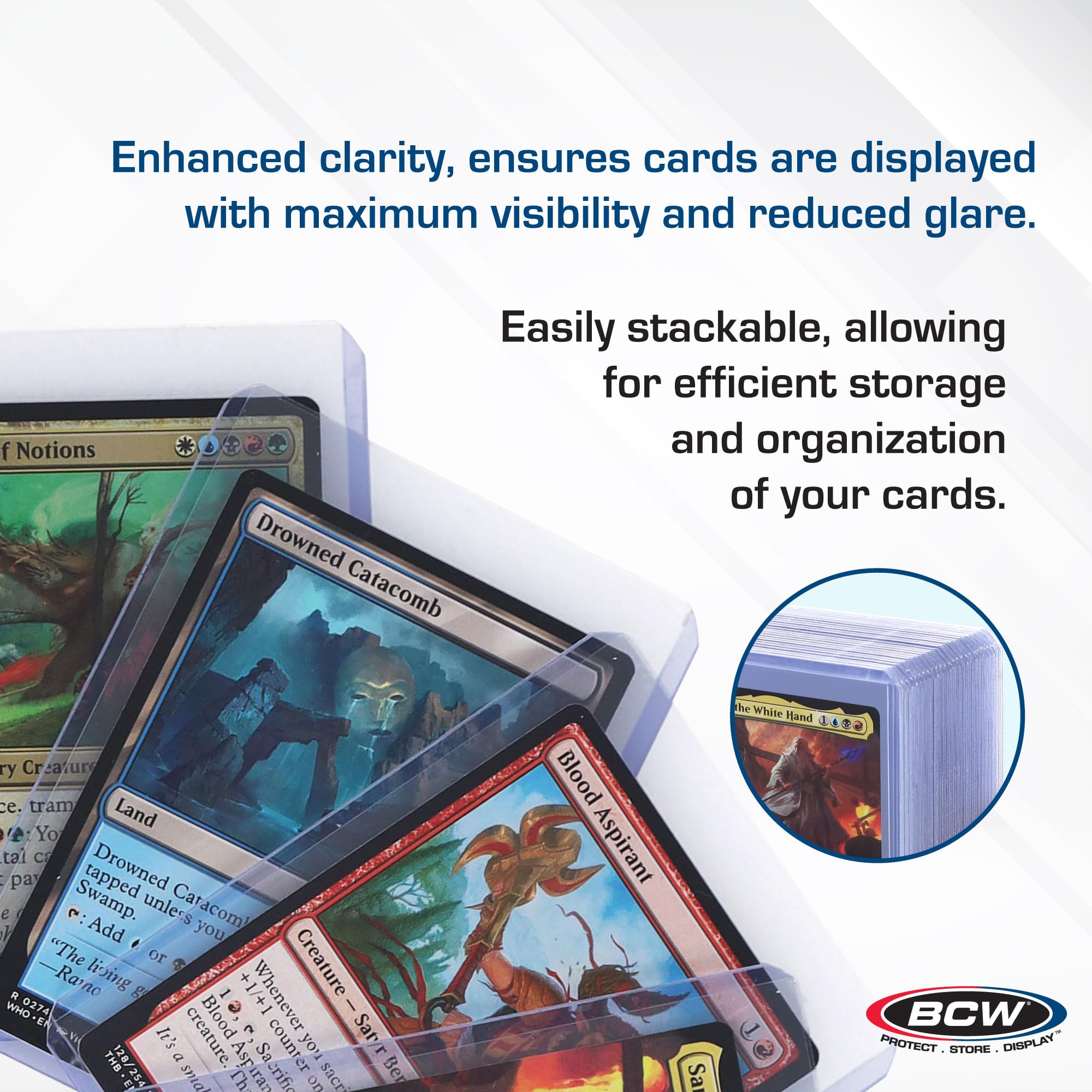 BCW Premium 100-pack top-loaders for bulk storage and easy organization.