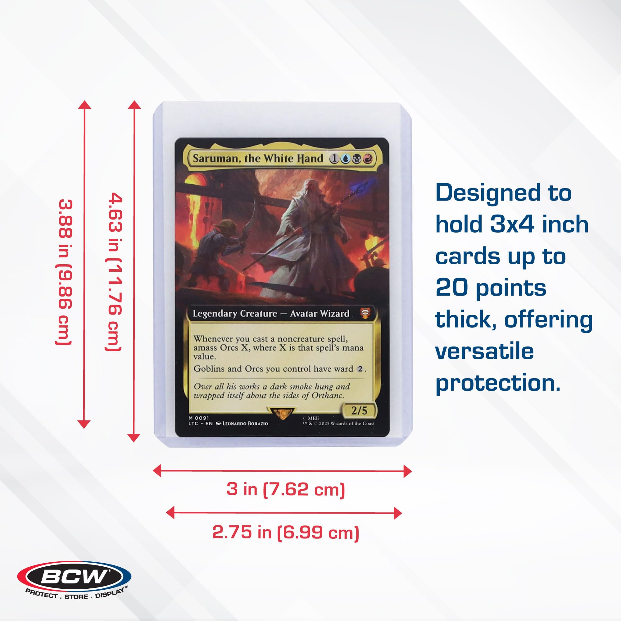 BCW Premium top-loaders secure standard-size cards during handling.