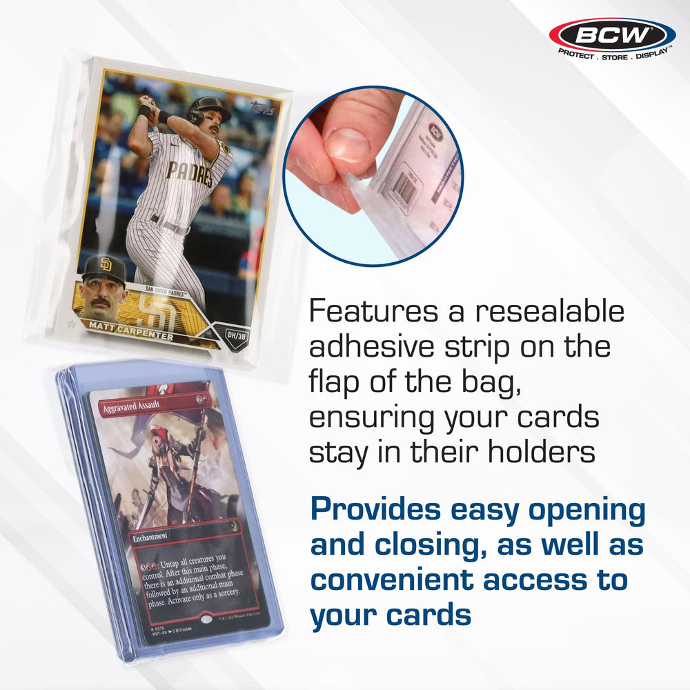 BCW team bags fit 35pt top loaders for organized trading cards
